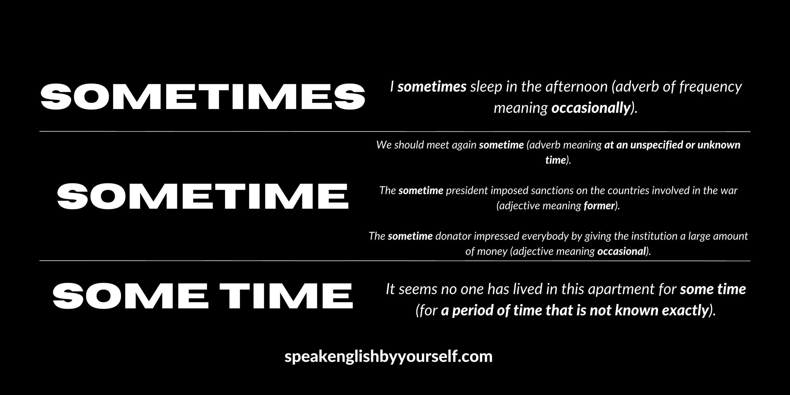 Sometimes Vs Sometime Vs Some Time: What's The Difference? - Speak ...