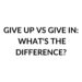 GIVE UP VS GIVE IN